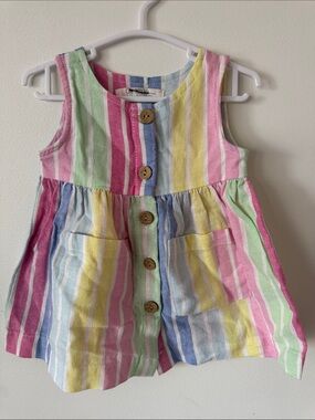 George Pastel Striped Baby Dress in Pink, Blue, Green & Lavender
